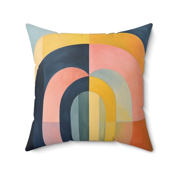 Soft Geometric Archways - Spun Polyester Square Pillow - Image 2