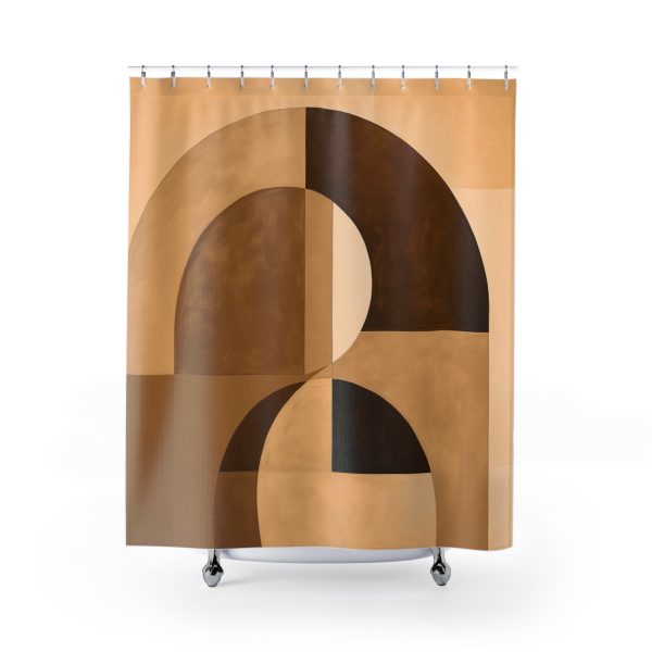 Soft Geometric Windows in Honey Yellow Tone - Shower Curtain