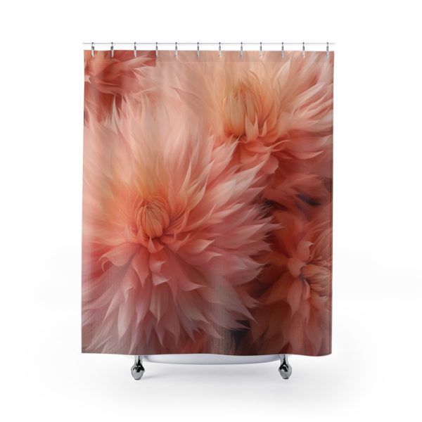 Lovely Fuzzy Buds in Peach 01 - Shower Curtain