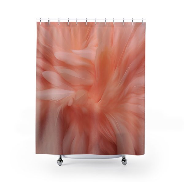 Lovely Fuzzy Feathers in Peach 01 - Shower Curtain