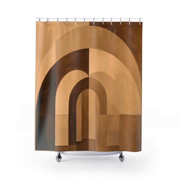 Soft Geometric Archways in Honey Yellow Tone - Shower Curtain