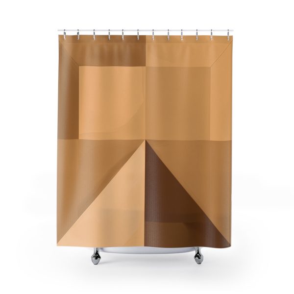 Soft Geometric Pyramid 01 in Honey Yellow Tone - Shower Curtain