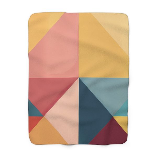 Soft Geometric Pyramid 03 - Sherpa Fleece Blanket - Image 5