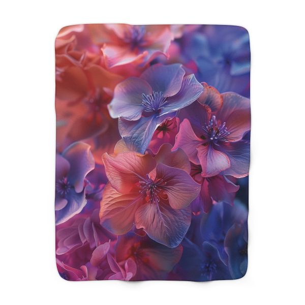 Bright Fantasy Floral 03 - Sherpa Fleece Blanket - Image 5