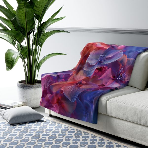 Bright Fantasy Floral 03 - Sherpa Fleece Blanket - Image 7