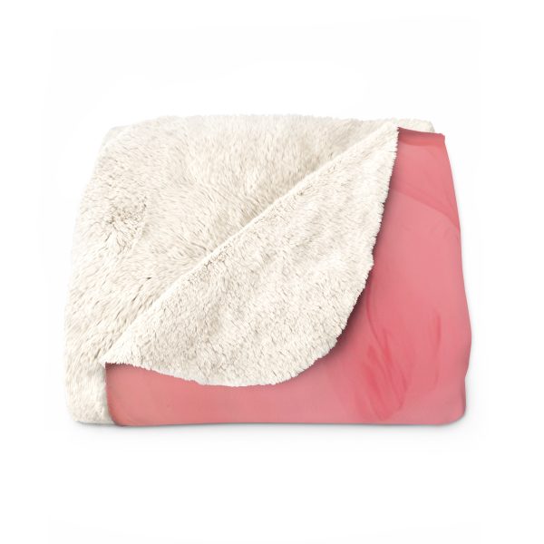 Aqueous Expression in Navy and Peachy Pastels 03 - Sherpa Fleece Blanket - Image 6