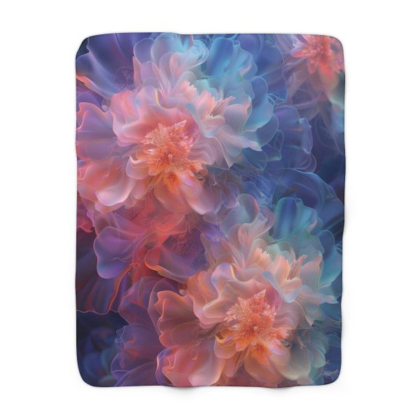 Floral Nebula 09 - Sherpa Fleece Blanket - Image 5