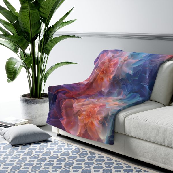 Floral Nebula 09 - Sherpa Fleece Blanket - Image 7