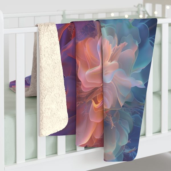 Floral Nebula 09 - Sherpa Fleece Blanket - Image 8