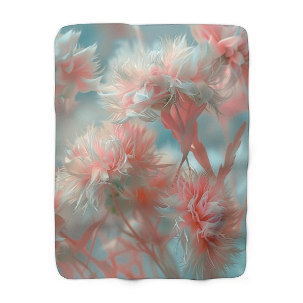 Floral Nebula 01 - Sherpa Fleece Blanket - Image 5