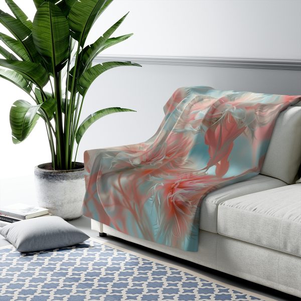 Floral Nebula 01 - Sherpa Fleece Blanket - Image 7