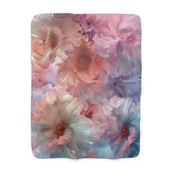 Floral Nebula 02 - Sherpa Fleece Blanket - Image 5