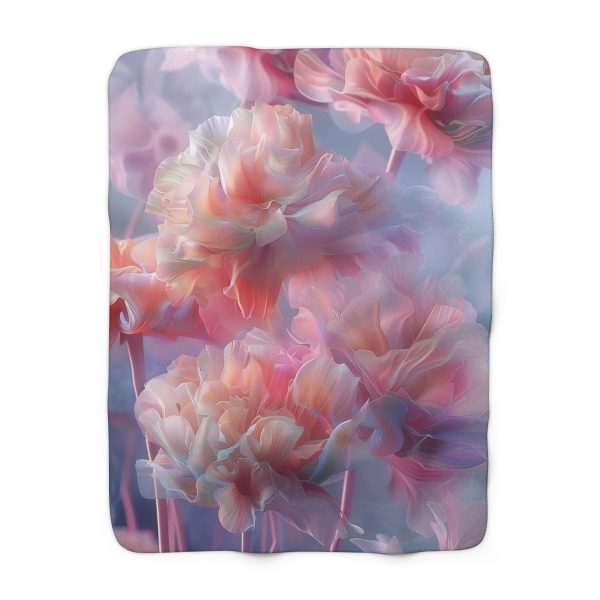 Floral Nebula 03 - Sherpa Fleece Blanket - Image 5