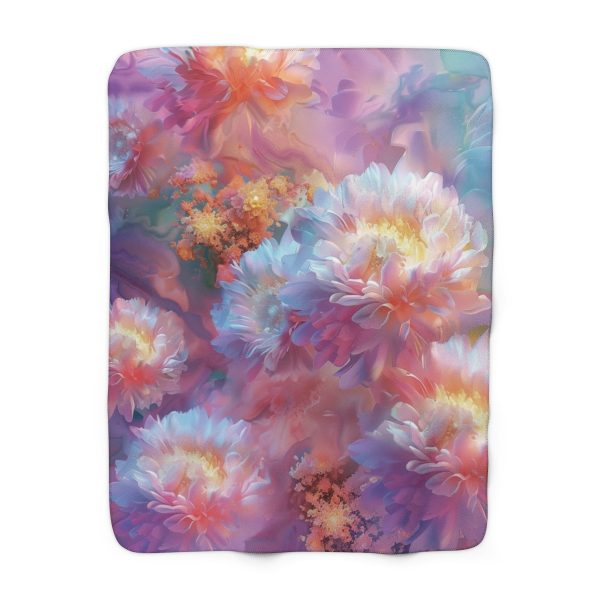 Floral Nebula 04 - Sherpa Fleece Blanket - Image 5