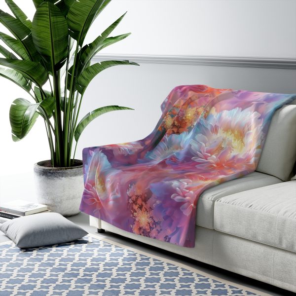 Floral Nebula 04 - Sherpa Fleece Blanket - Image 7