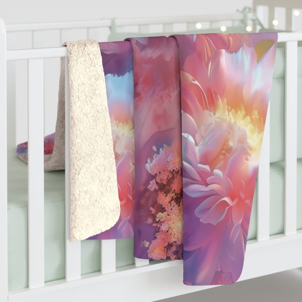 Floral Nebula 04 - Sherpa Fleece Blanket - Image 8