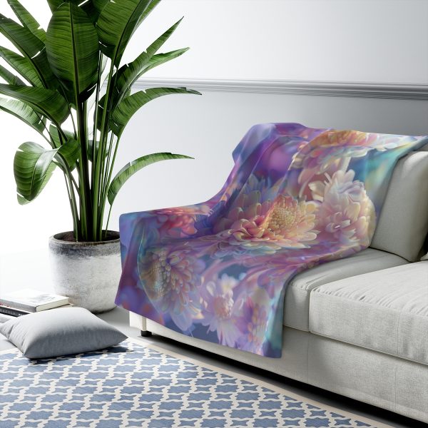 Floral Nebula 06 - Sherpa Fleece Blanket - Image 7