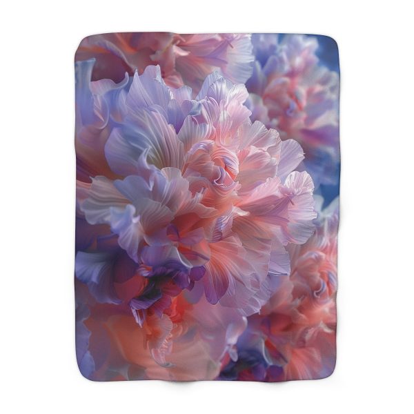 Floral Nebula 07 - Sherpa Fleece Blanket - Image 5