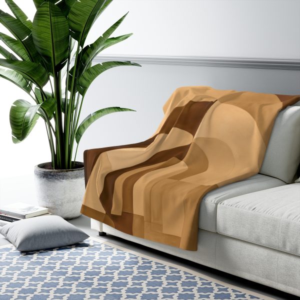 Soft Geometric Archways in Honey Yellow Tone - Sherpa Fleece Blanket - Image 7