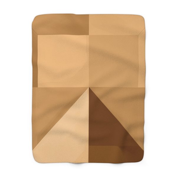 Soft Geometric Pyramid 01 in Honey Yellow Tone - Sherpa Fleece Blanket - Image 5