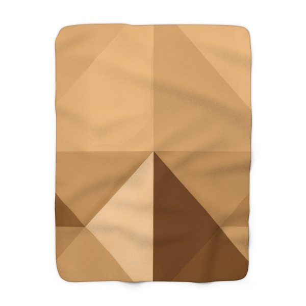 Soft Geometric Pyramid 03 in Honey Yellow Tone - Sherpa Fleece Blanket - Image 5