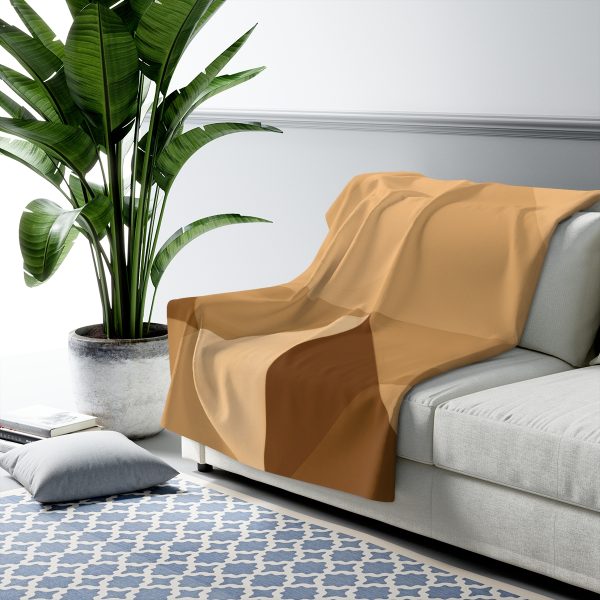 Soft Geometric Pyramid 03 in Honey Yellow Tone - Sherpa Fleece Blanket - Image 7