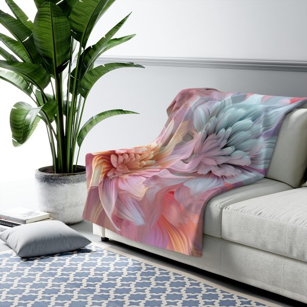 Pastel Fantasy Baroque Floral 03 - Sherpa Fleece Blanket - Image 7