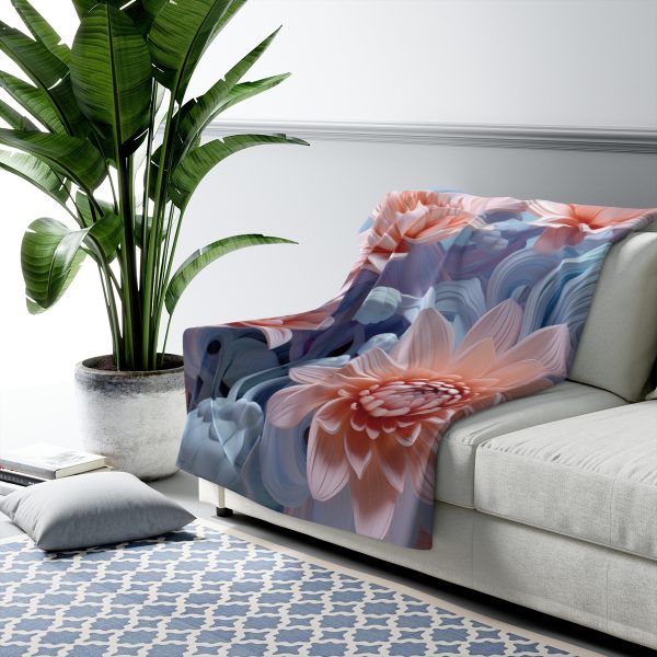 Foamy Floral Fusion 02 - Sherpa Fleece Blanket - Image 7