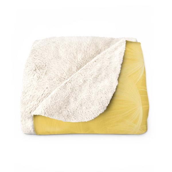 Dandelion Down Motif in Super Lemon Tone - Sherpa Fleece Blanket - Image 6