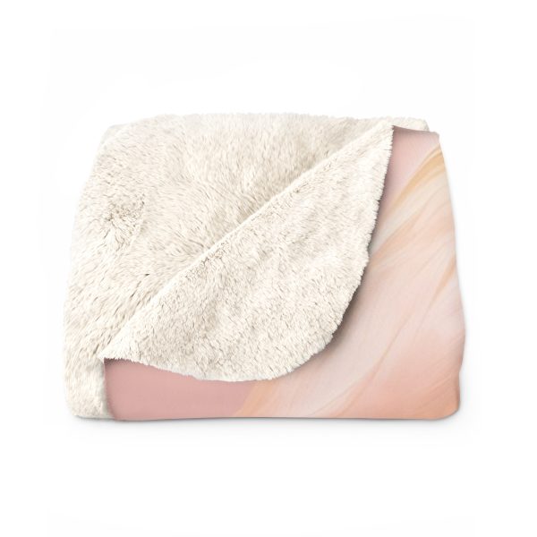 Lovely Fuzzy Feathers in Peach 02 - Sherpa Fleece Blanket - Image 6