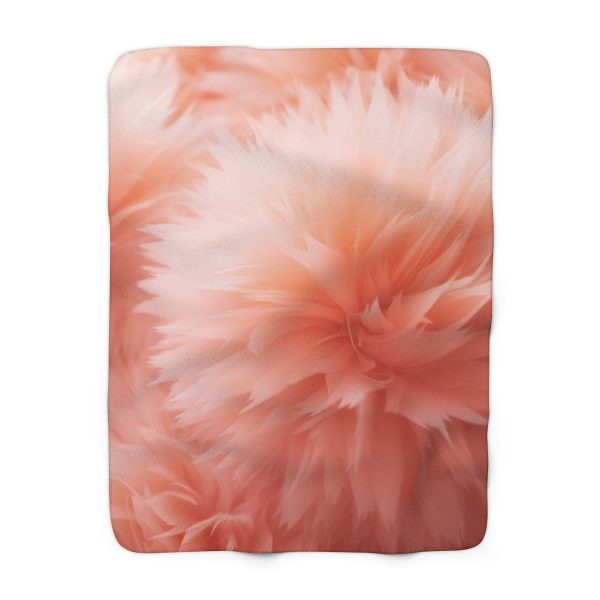 Lovely Fuzzy Buds in Peach 03 - Sherpa Fleece Blanket - Image 5