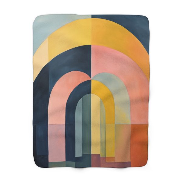 Soft Geometric Archways - Sherpa Fleece Blanket - Image 5