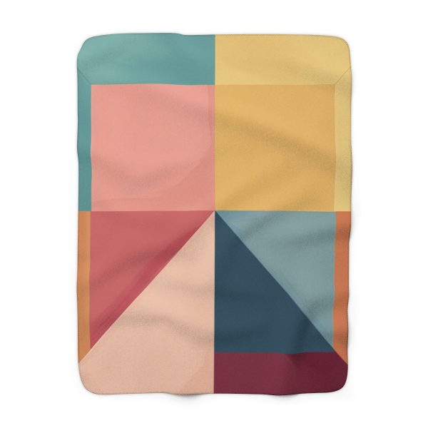 Soft Geometric Pyramid 01 - Sherpa Fleece Blanket - Image 5