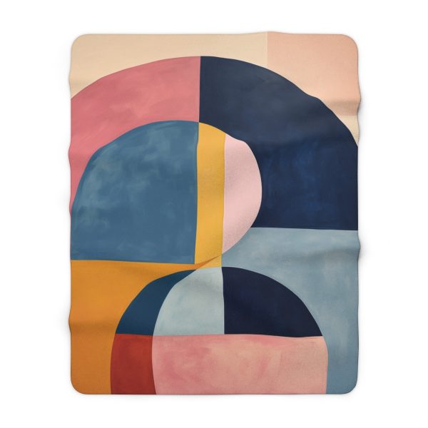 Soft Geometric Windows - Sherpa Fleece Blanket