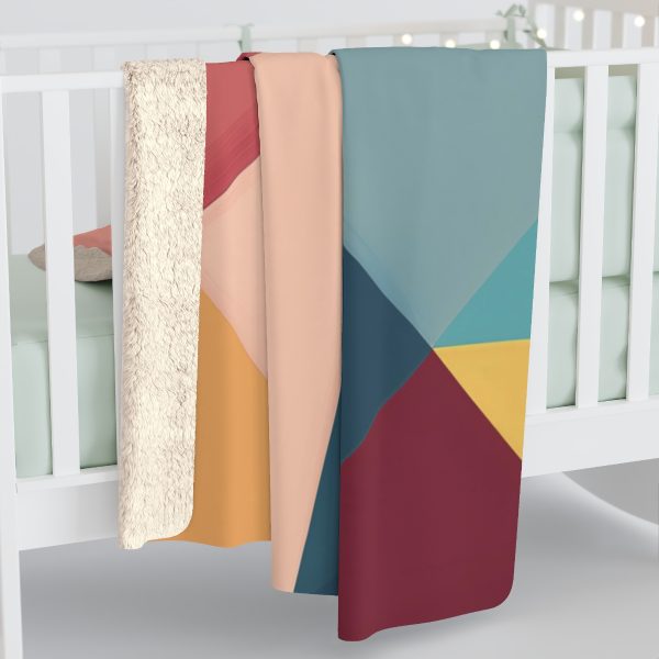 Soft Geometric Pyramid 03 - Sherpa Fleece Blanket - Image 4