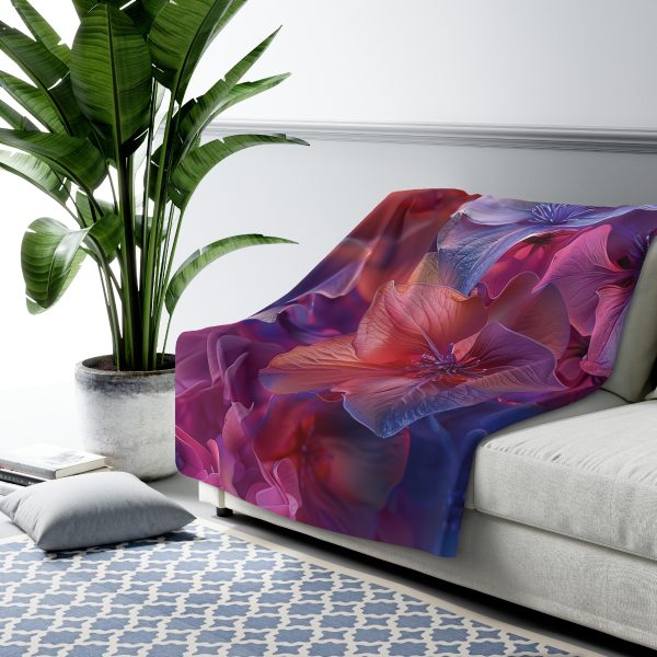 Bright Fantasy Floral 03 - Sherpa Fleece Blanket - Image 3