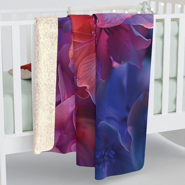 Bright Fantasy Floral 03 - Sherpa Fleece Blanket - Image 4