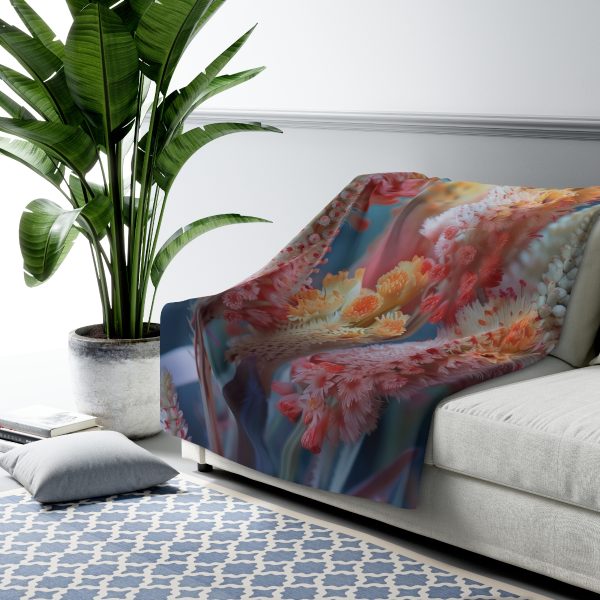 Bright Fantasy Floral 06 - Sherpa Fleece Blanket - Image 3