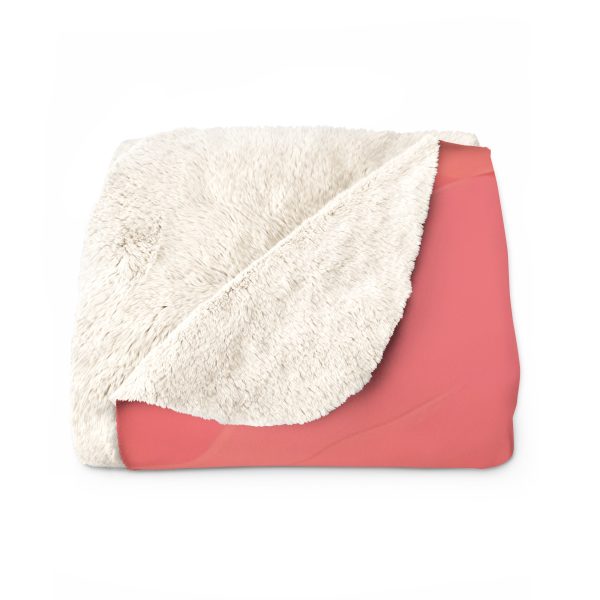 Aqueous Expression in Navy and Peachy Pastels 02 - Sherpa Fleece Blanket - Image 2