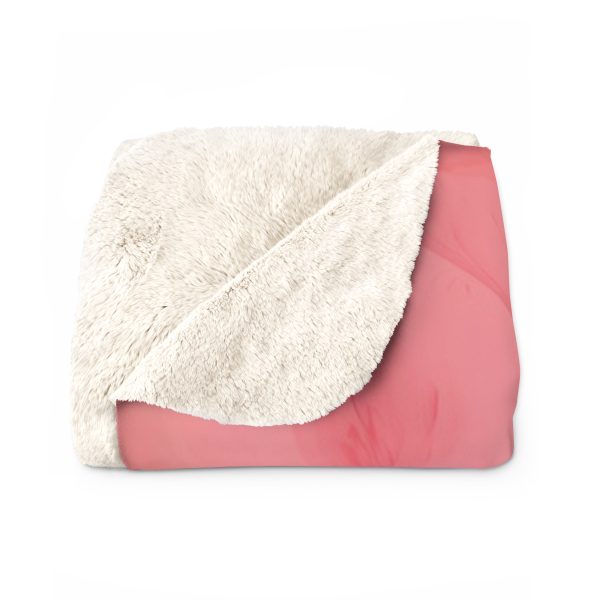 Aqueous Expression in Navy and Peachy Pastels 03 - Sherpa Fleece Blanket - Image 2