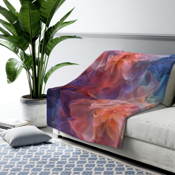 Floral Nebula 09 - Sherpa Fleece Blanket - Image 3