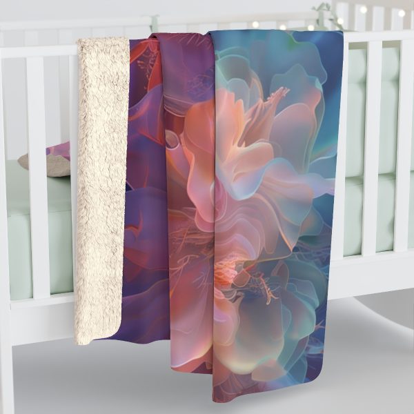 Floral Nebula 09 - Sherpa Fleece Blanket - Image 4