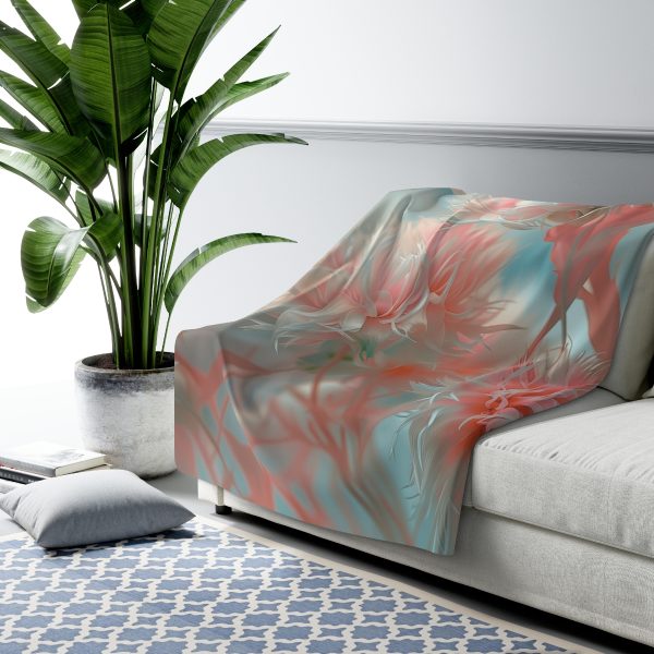 Floral Nebula 01 - Sherpa Fleece Blanket - Image 3