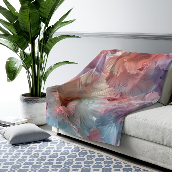 Floral Nebula 02 - Sherpa Fleece Blanket - Image 3