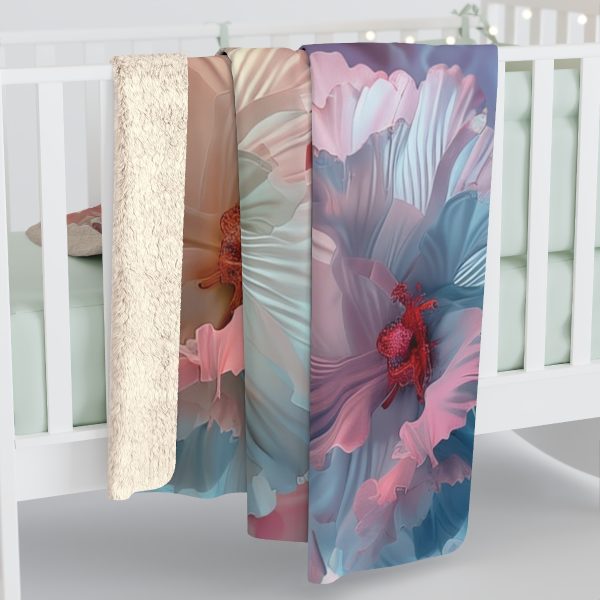 Floral Nebula 02 - Sherpa Fleece Blanket - Image 4