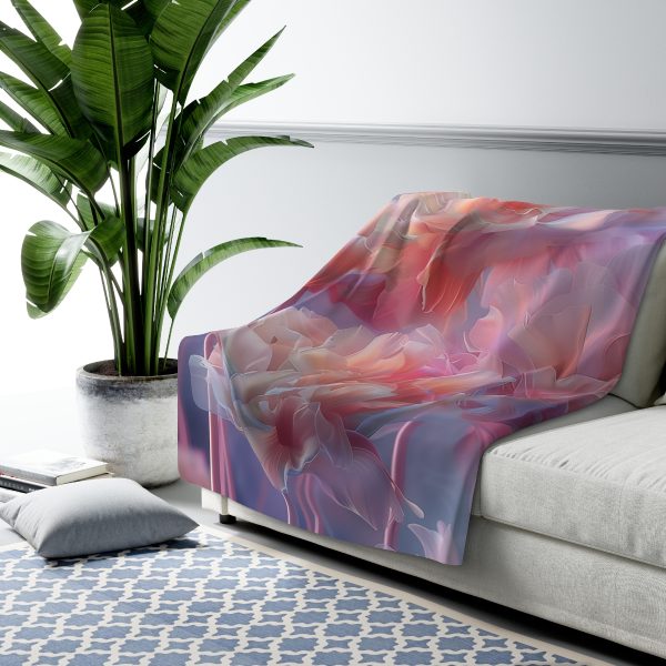 Floral Nebula 03 - Sherpa Fleece Blanket - Image 3