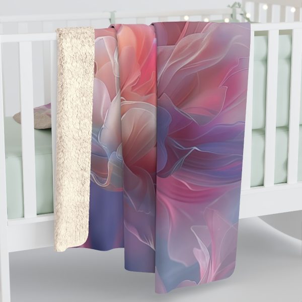 Floral Nebula 03 - Sherpa Fleece Blanket - Image 4