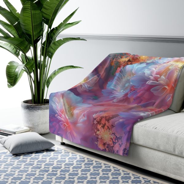 Floral Nebula 04 - Sherpa Fleece Blanket - Image 3