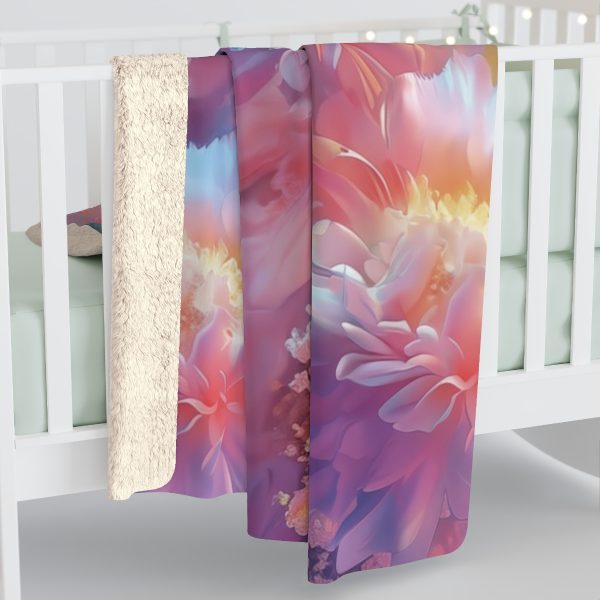 Floral Nebula 04 - Sherpa Fleece Blanket - Image 4