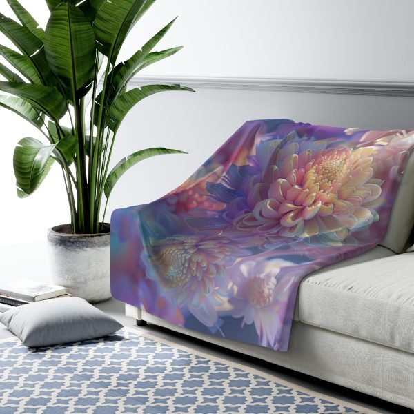 Floral Nebula 06 - Sherpa Fleece Blanket - Image 3